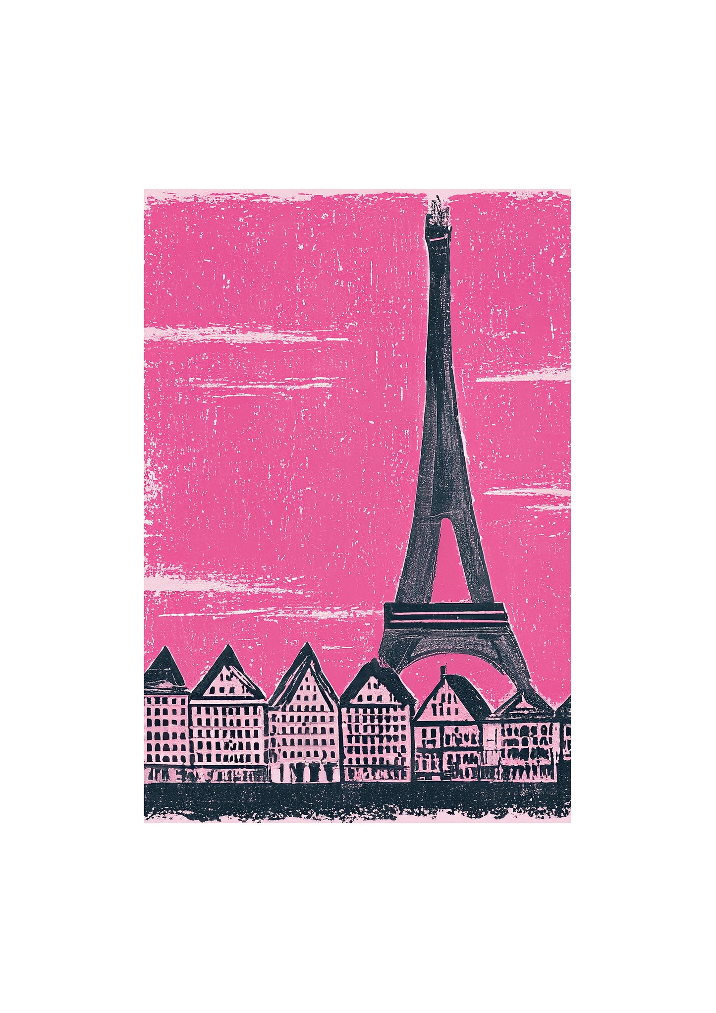 Paris Eiffel Tower Sketched Art Print