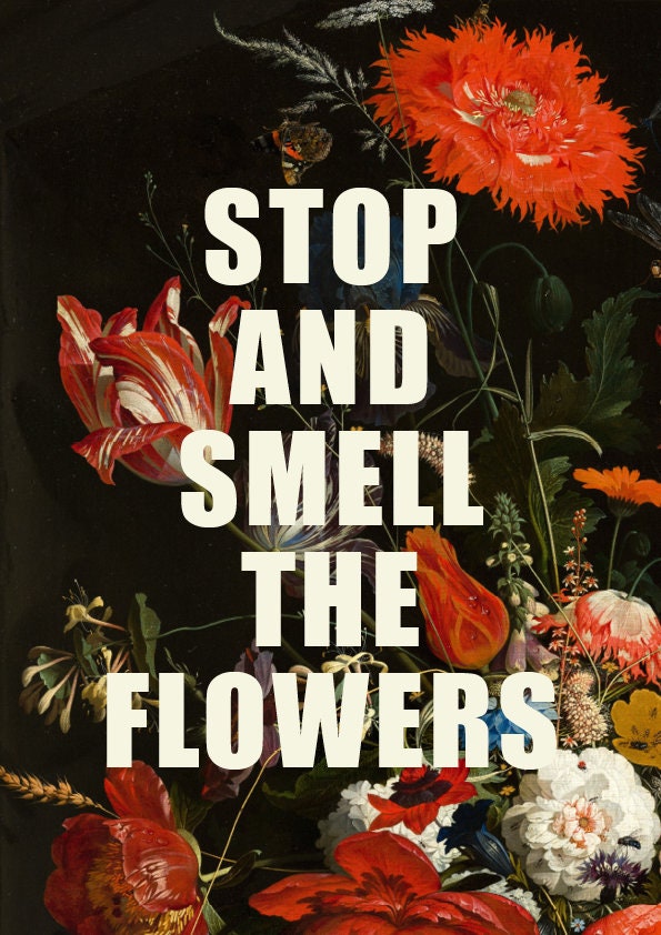 Floral Quote Print: Vintage Flower Wall Art