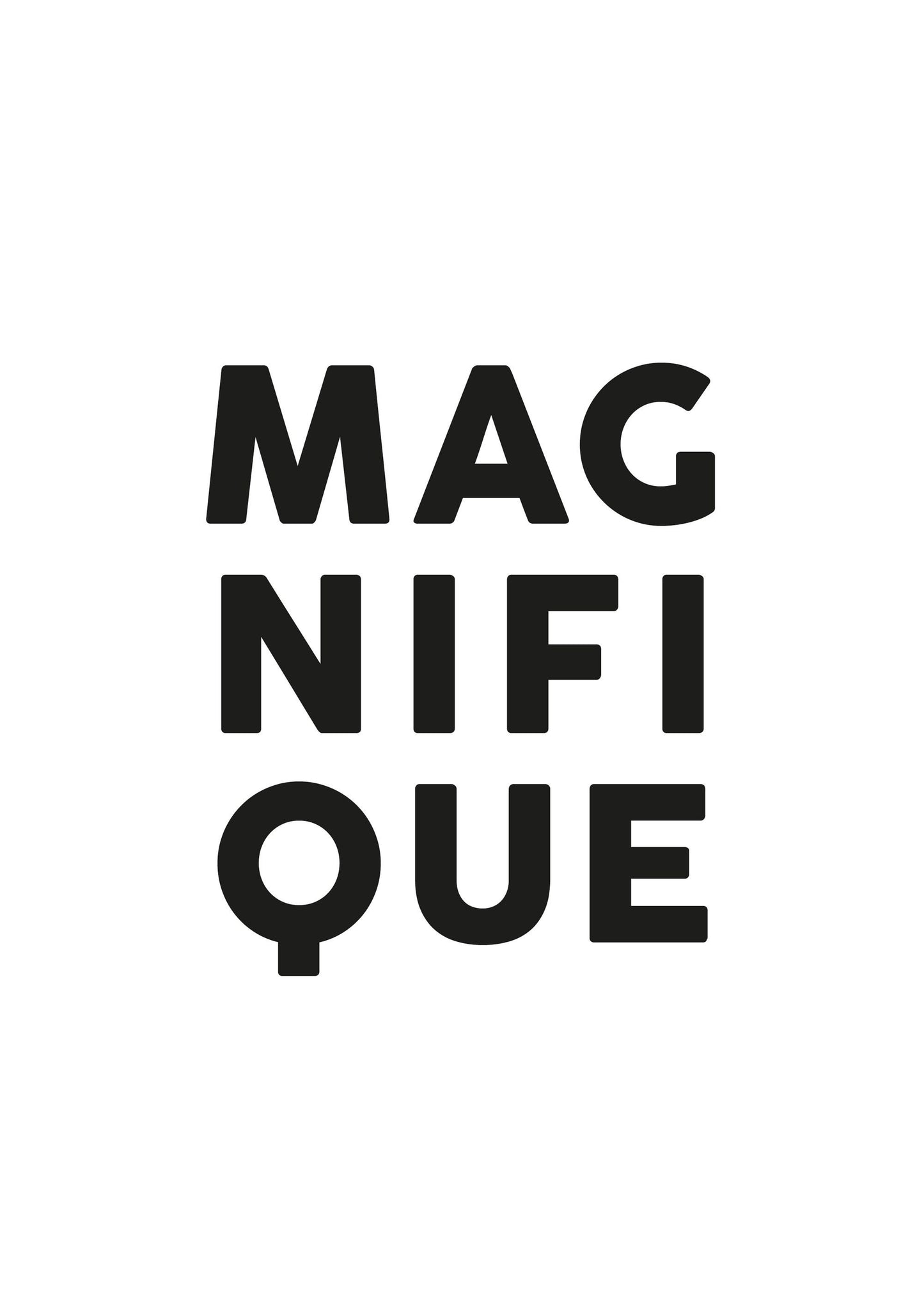 Magnifique Minimalist Print, French Quote Poster, Minimalist Gallery Wall Art, Minimal Office Home Decor