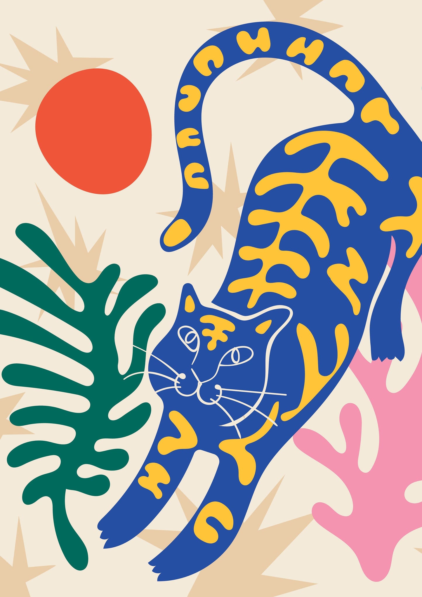 Tiger Nursery Print: Colorful Jungle Safari Art