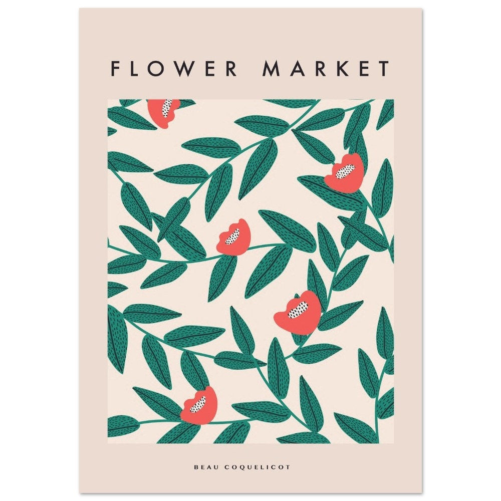 Flower Market Print: Boho Floral Wall Art