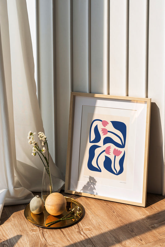 Abstract Tulip Print: Modern Boho Floral Wall Art