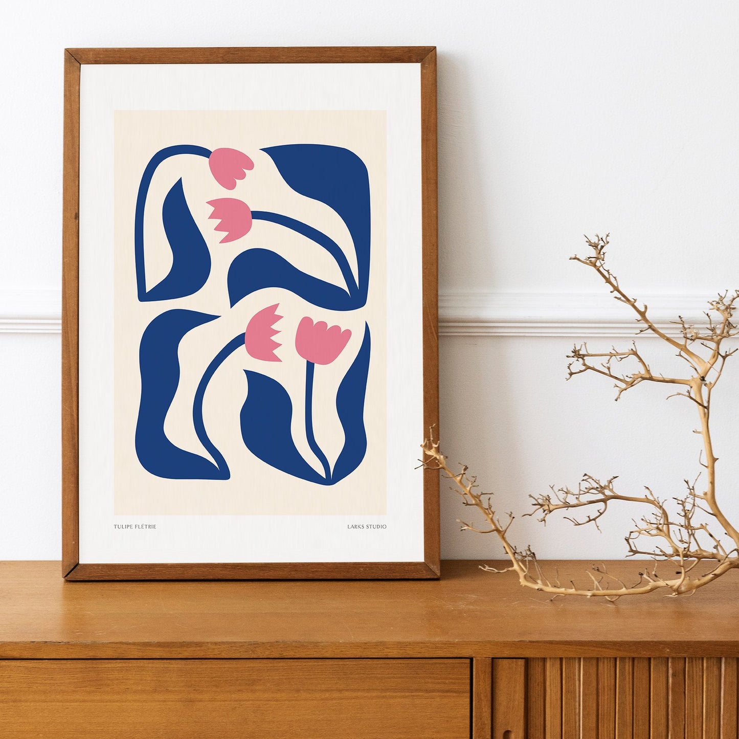 Abstract Tulip Print: Modern Boho Floral Wall Art