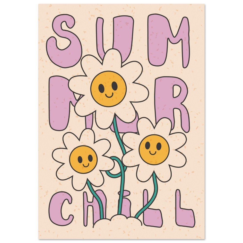 Summer Chill Daisy Print: Trendy Kids Room Wall Decor