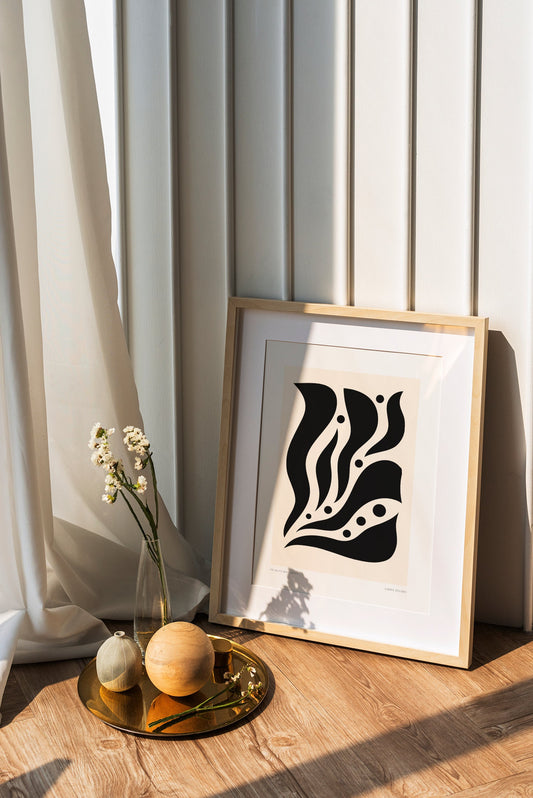 Abstract Leaves Print: Modern Boho Wall Art
