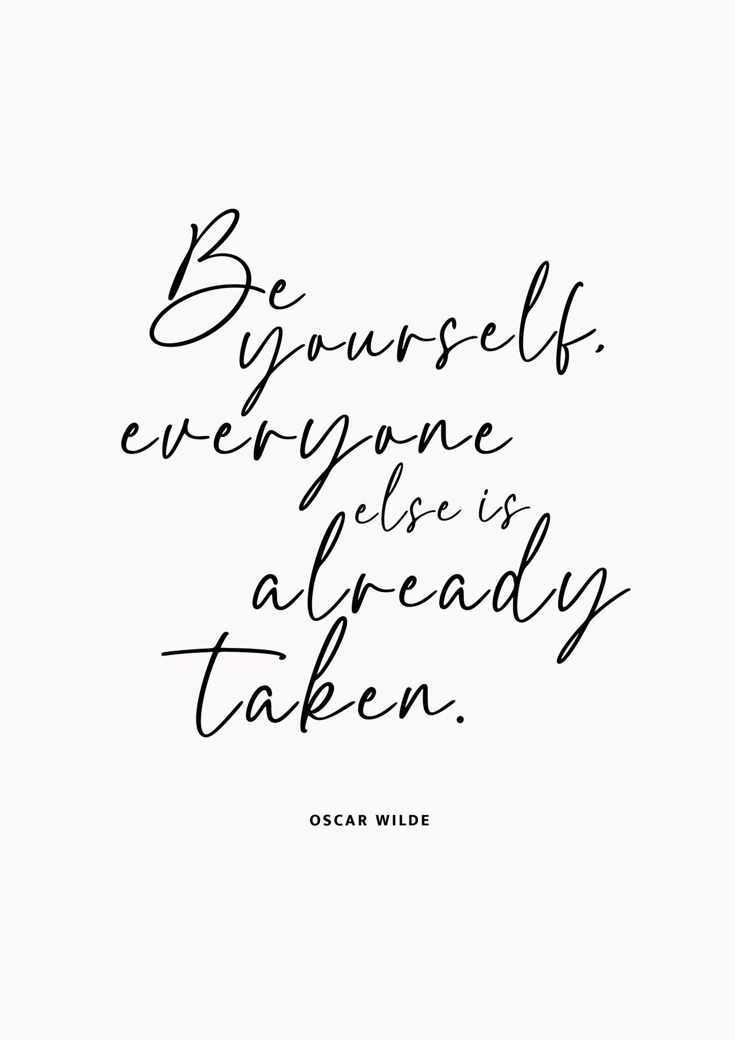 Oscar Wilde Quote Print: Motivational Typography Wall Art