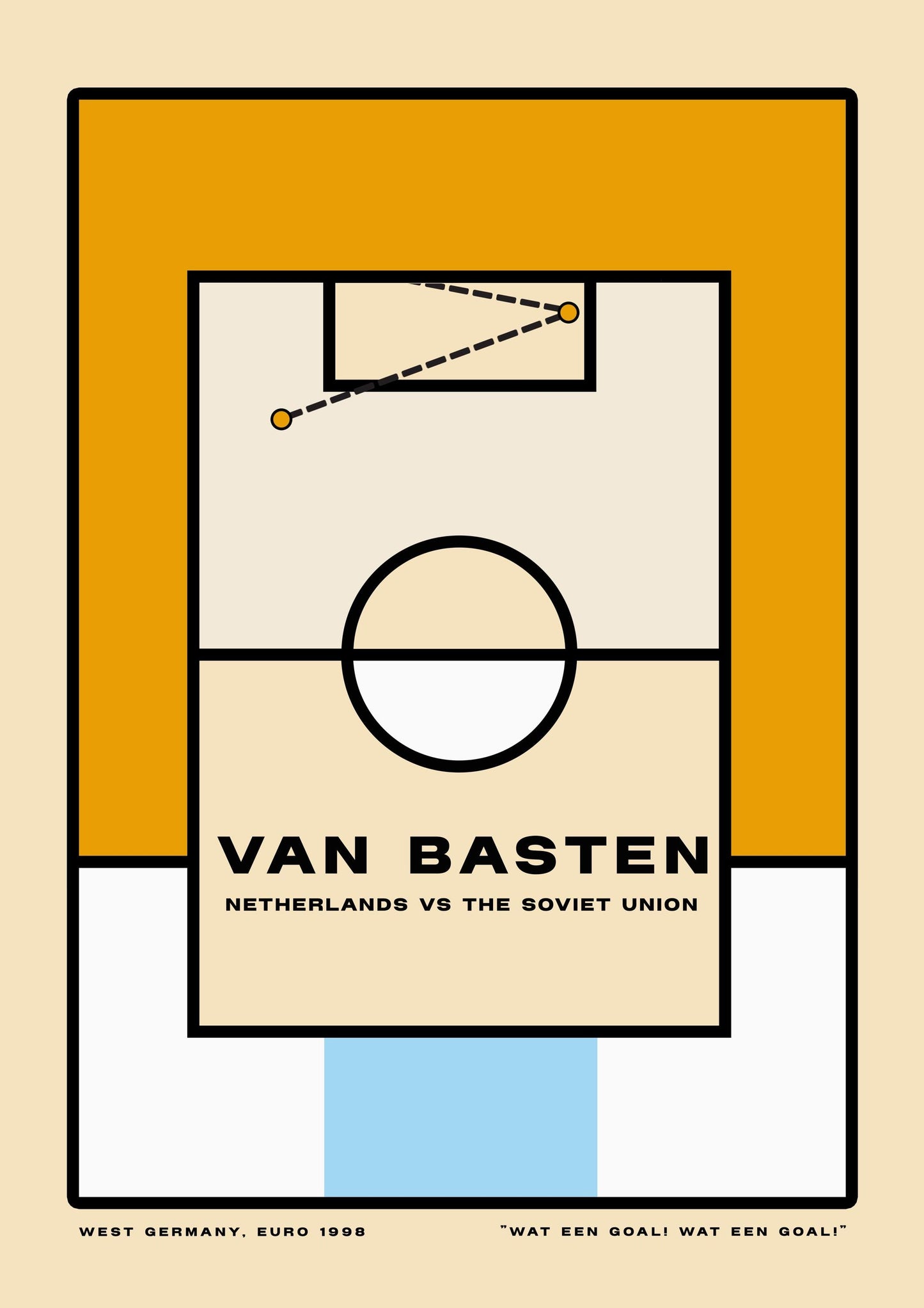 Van Basten - 'The Greats' series. Minimalist, Bauhaus, retro football poster print