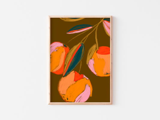 Abstract Peaches Art Print