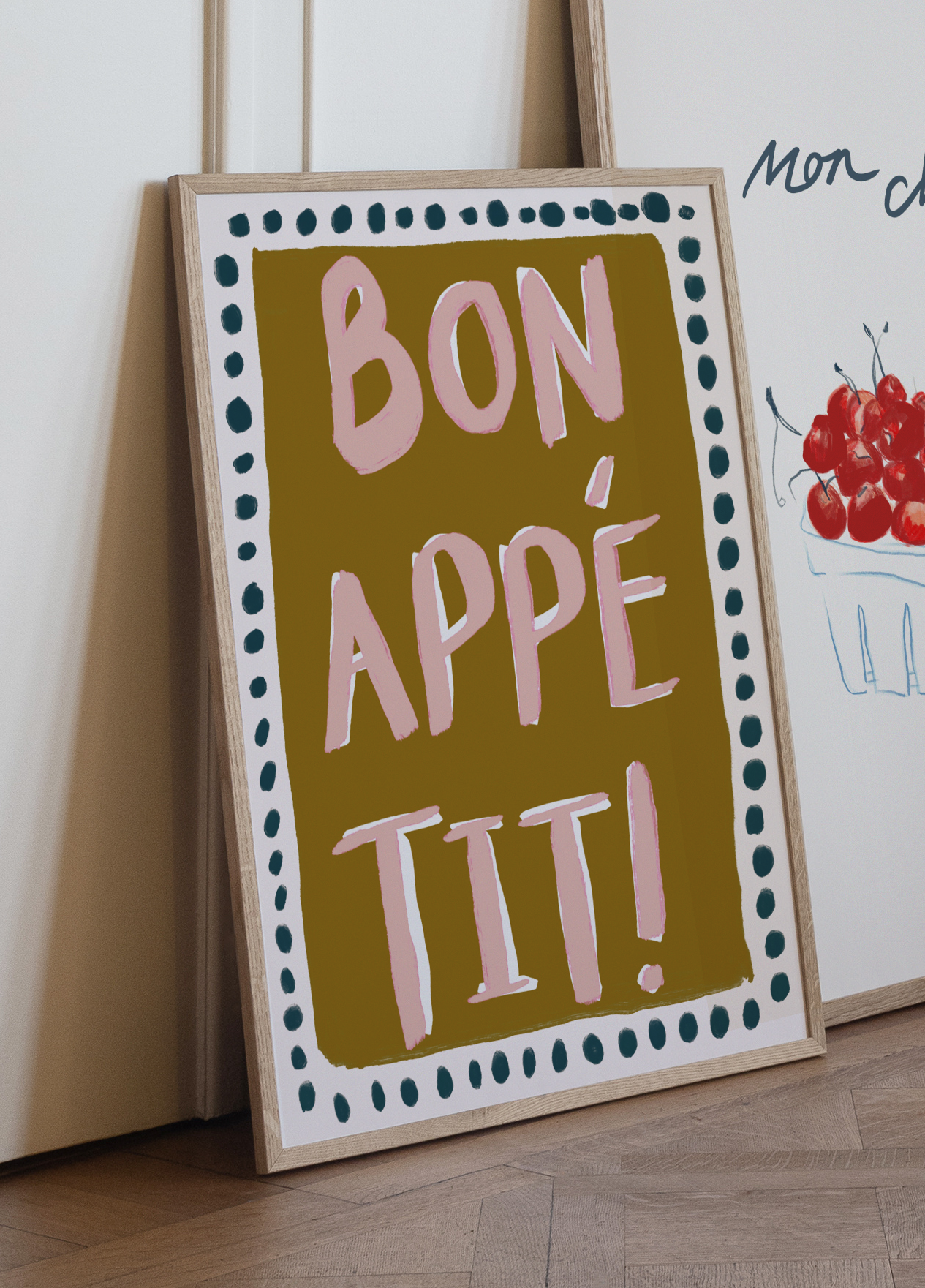 Bon Appetit Kitchen Print | Modern Abstract Dining Room Wall Art