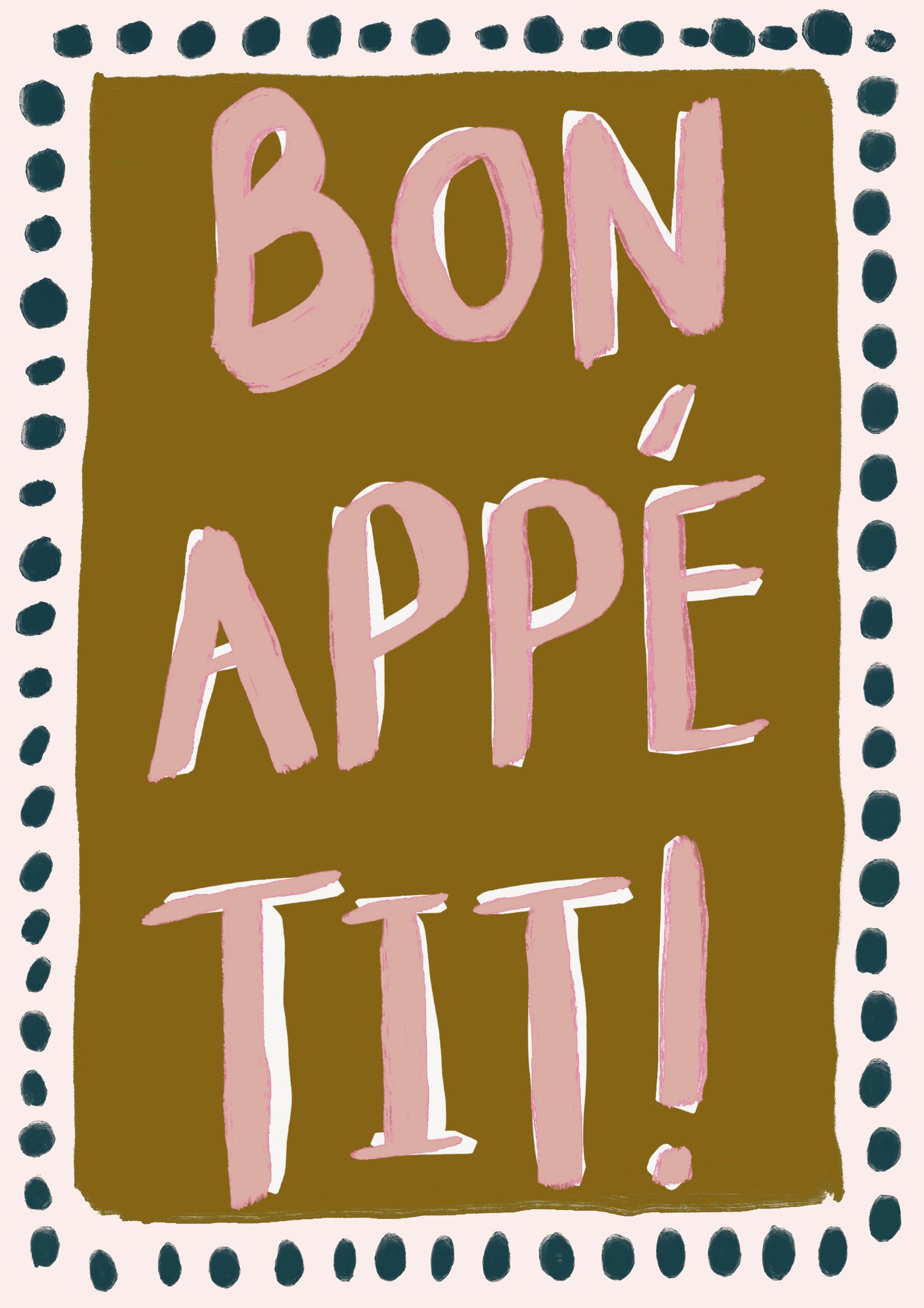 Bon Appetit Kitchen Print | Modern Abstract Dining Room Wall Art