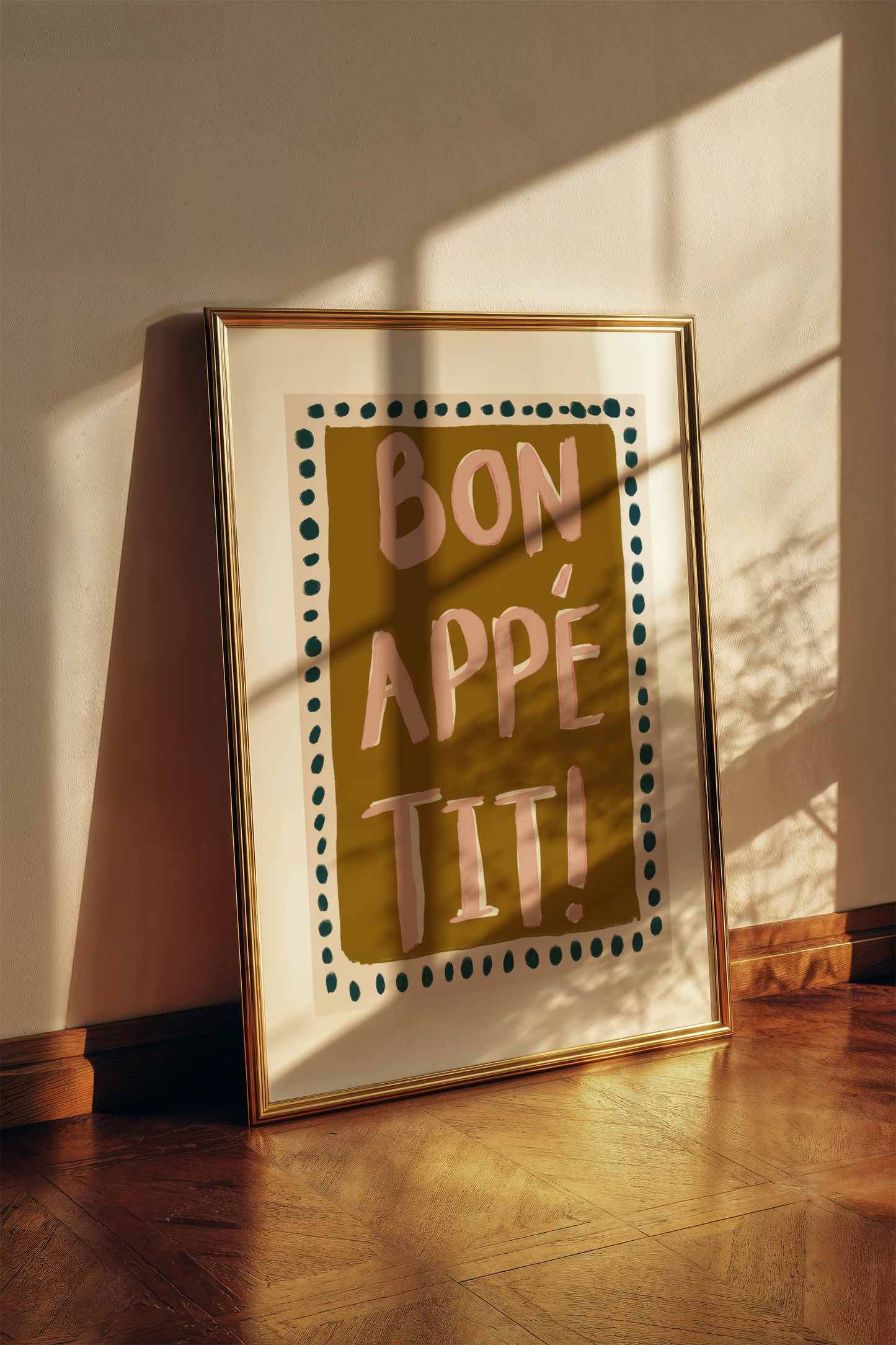 Bon Appetit Kitchen Print | Modern Abstract Dining Room Wall Art