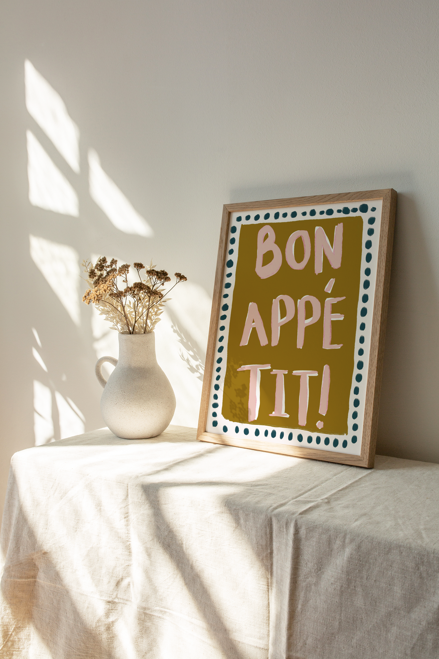 Bon Appetit Kitchen Print | Modern Abstract Dining Room Wall Art