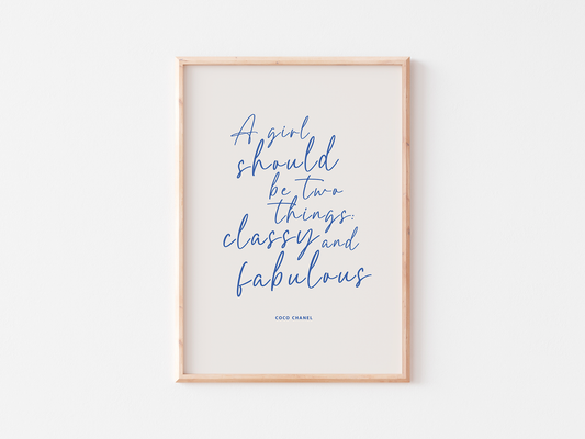 Coco Chanel Quote Print: Inspirational Home Decor Wall Art