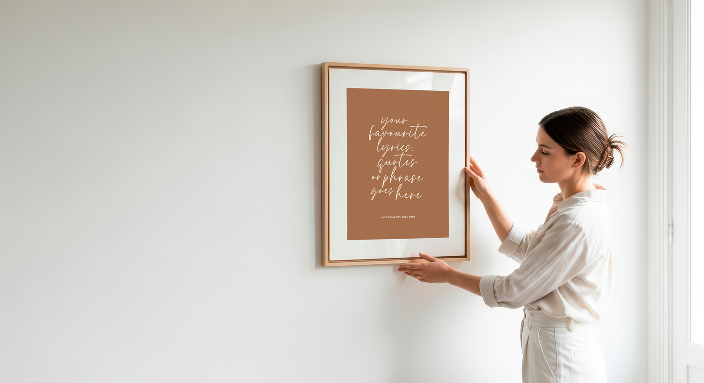 Personalised Quote Wall Art Print | Custom Lyrics or Phrase Typography Poster