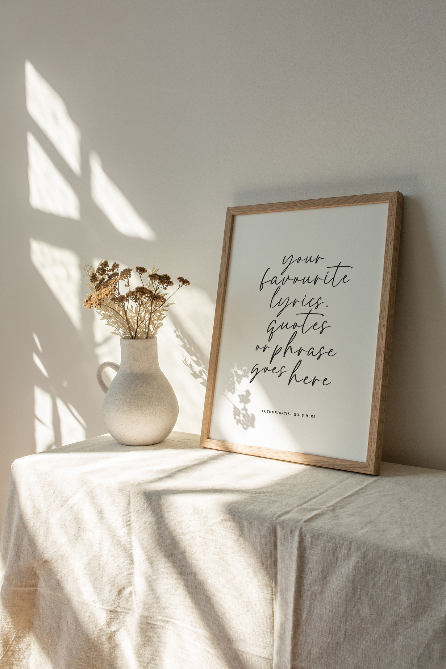 Personalised Quote Wall Art Print | Custom Lyrics or Phrase Typography Poster