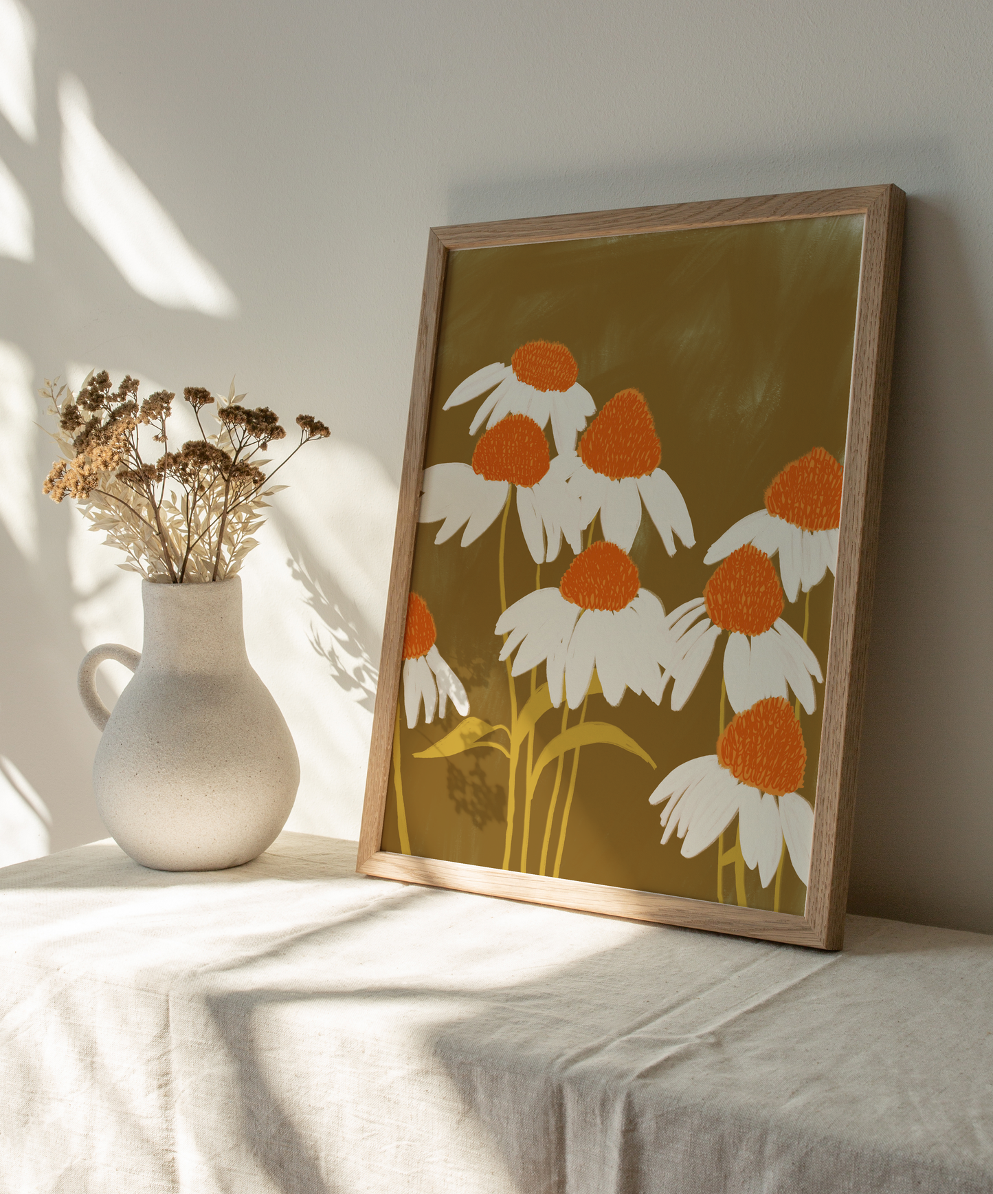 White Echinacea Bloom Print