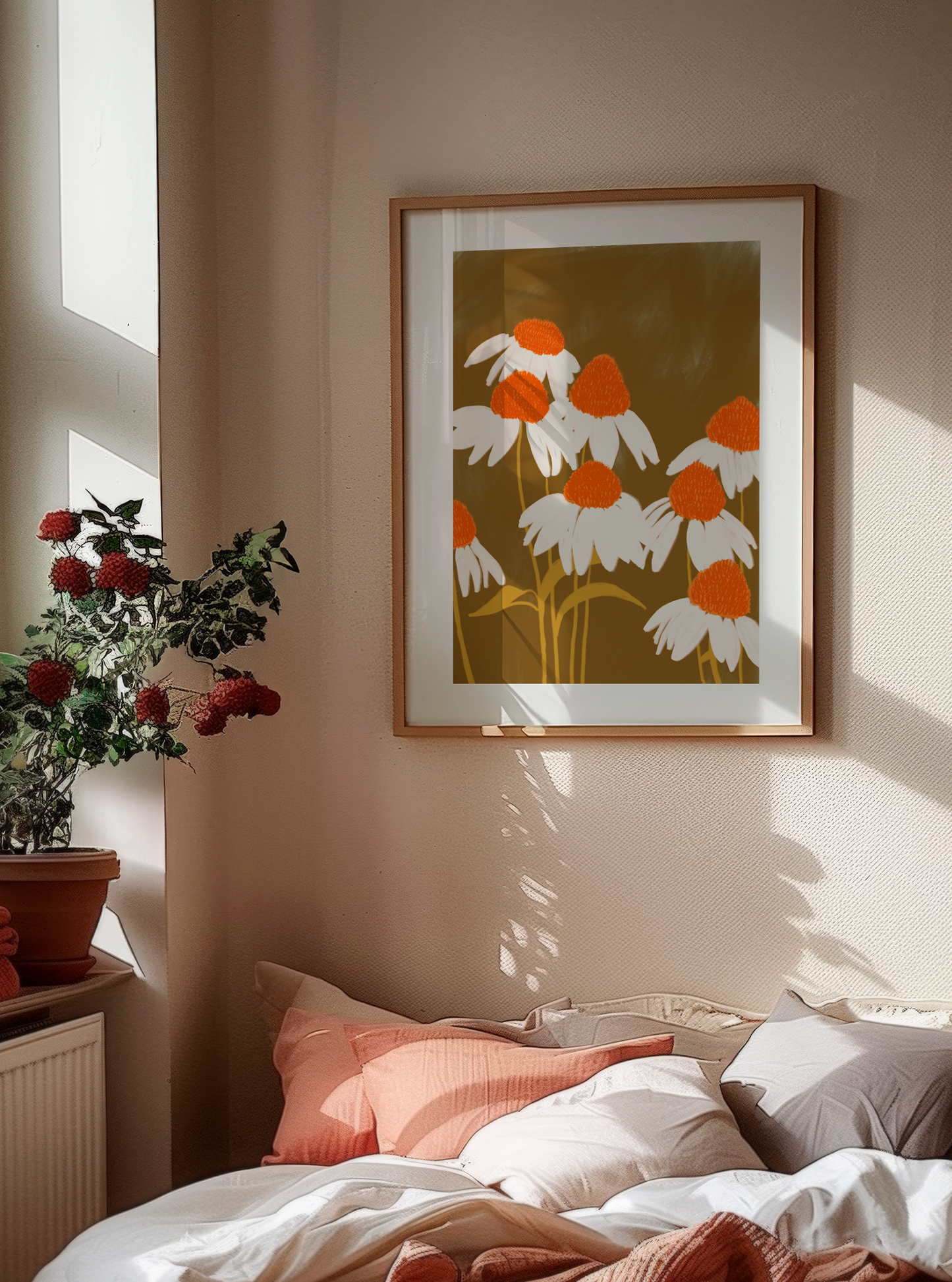 White Echinacea Bloom Print