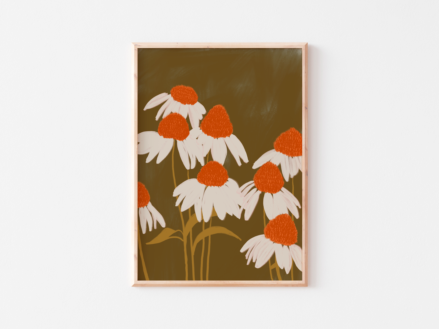 White Echinacea Bloom Print