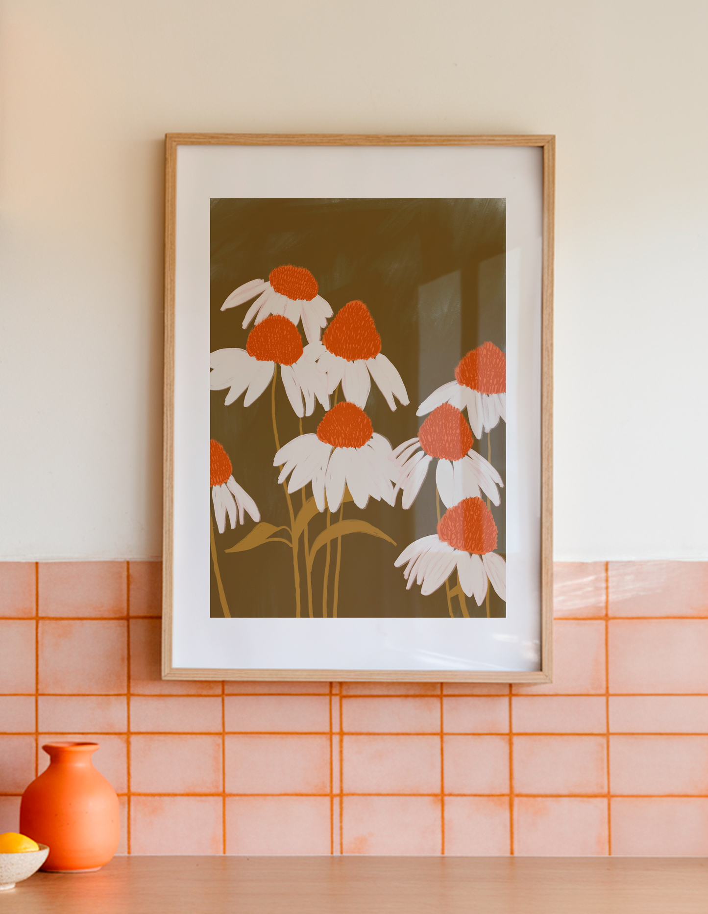 White Echinacea Bloom Print