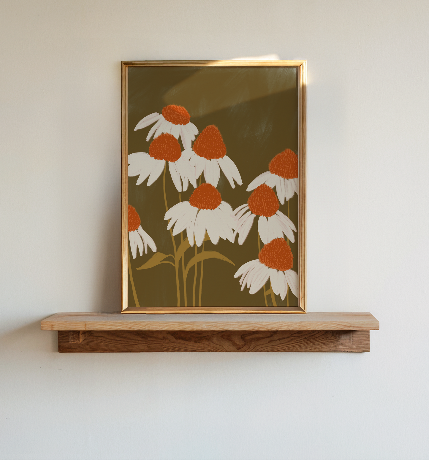 White Echinacea Bloom Print