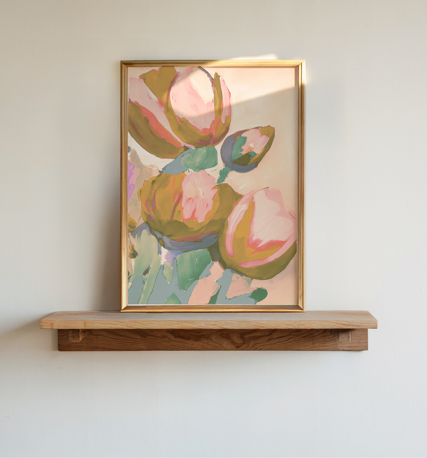 Hand painted tulips - Original limited edition acrylic print - Abstract Art