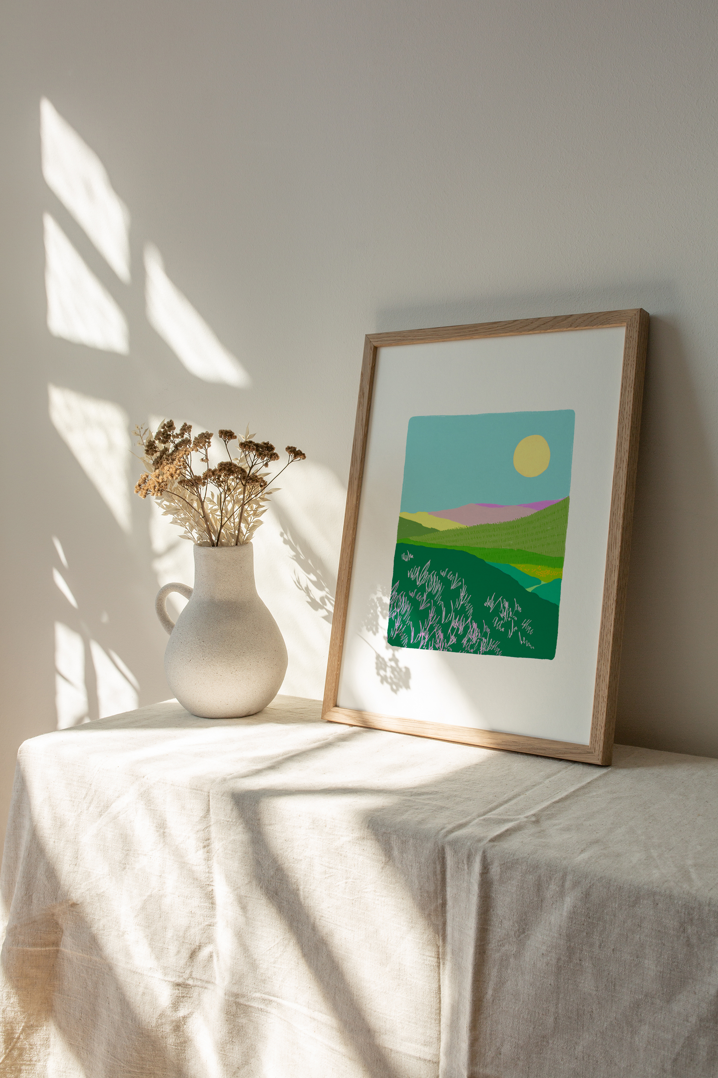 Colourful Hills Landscape Print