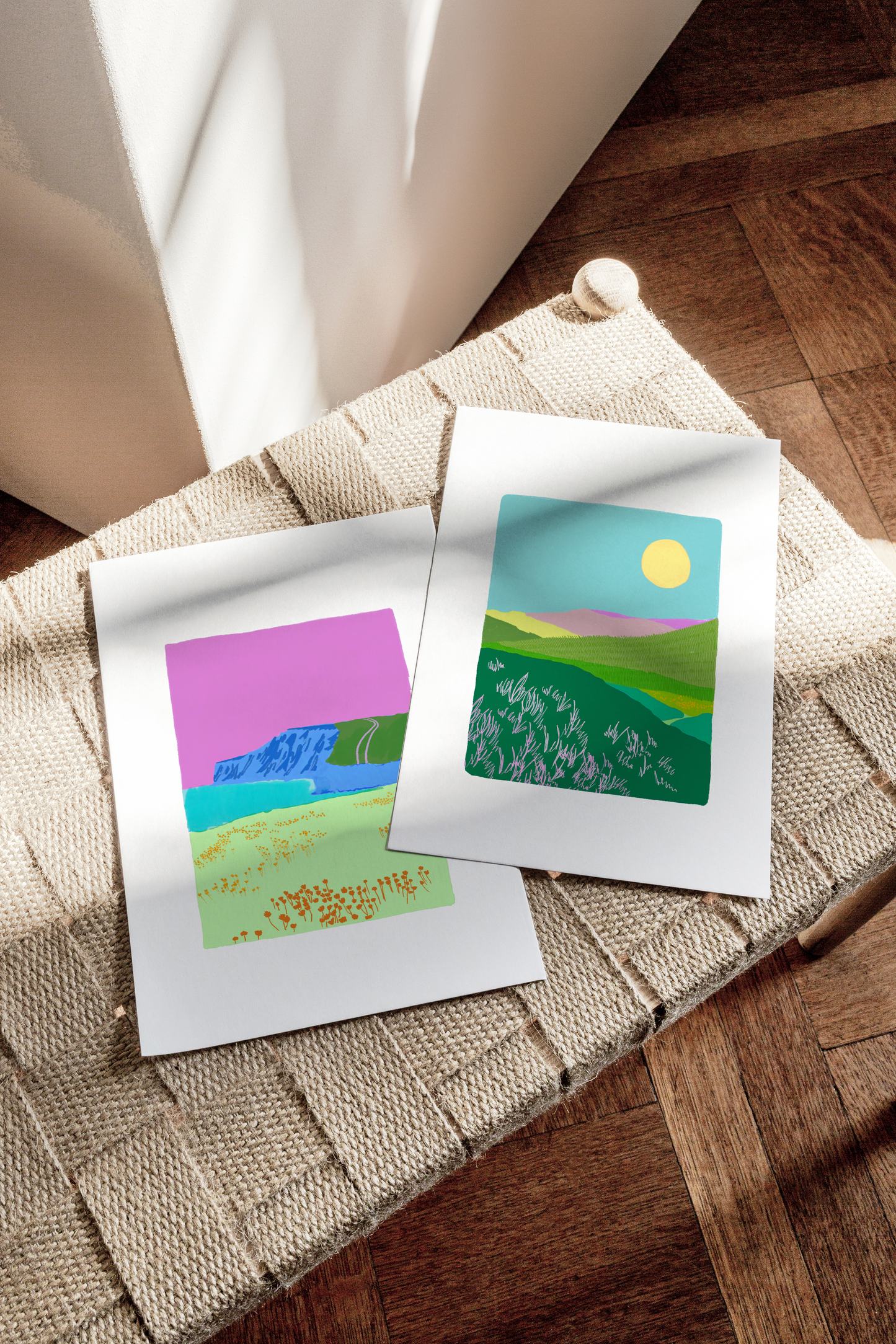 Colourful Hills Landscape Print