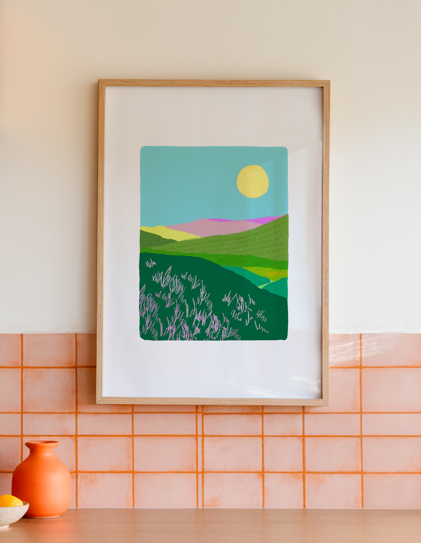Colourful Hills Landscape Print