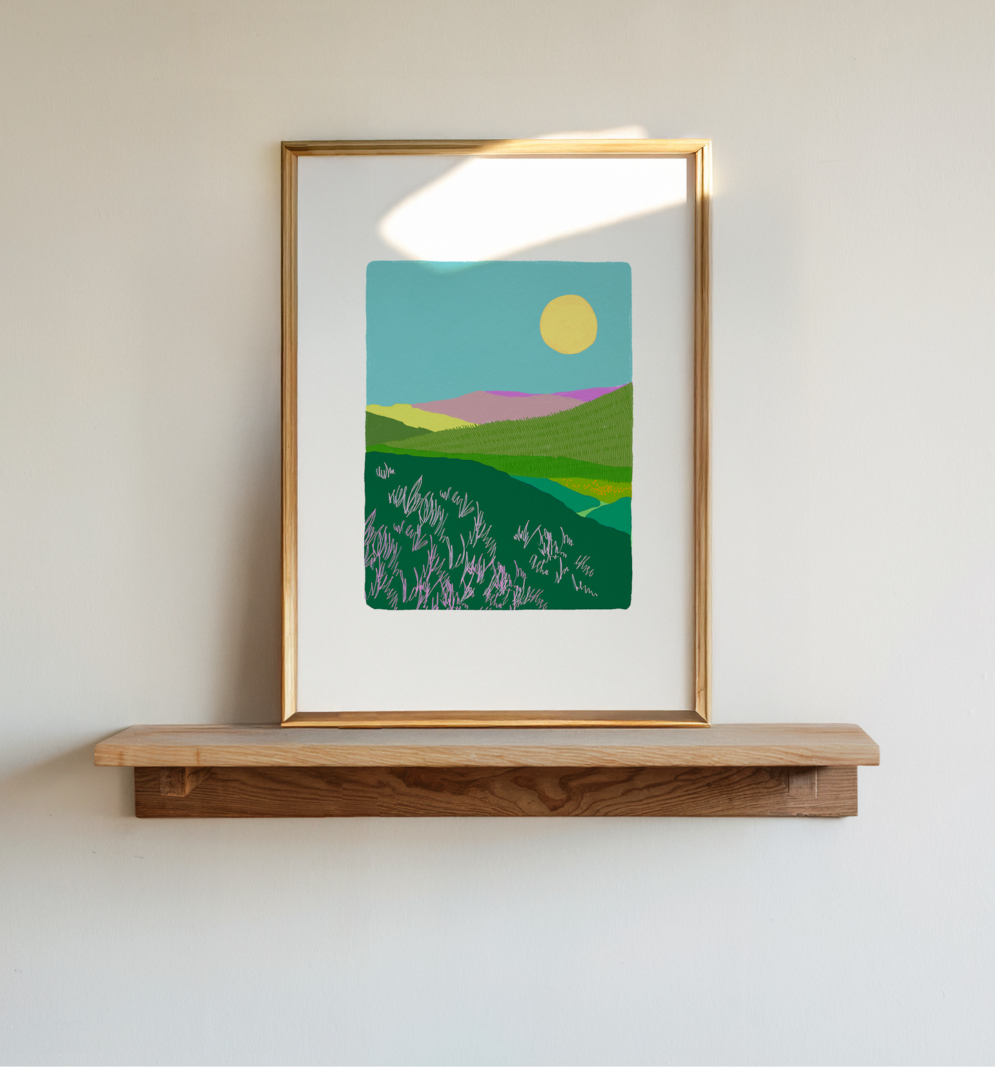 Colourful Hills Landscape Print