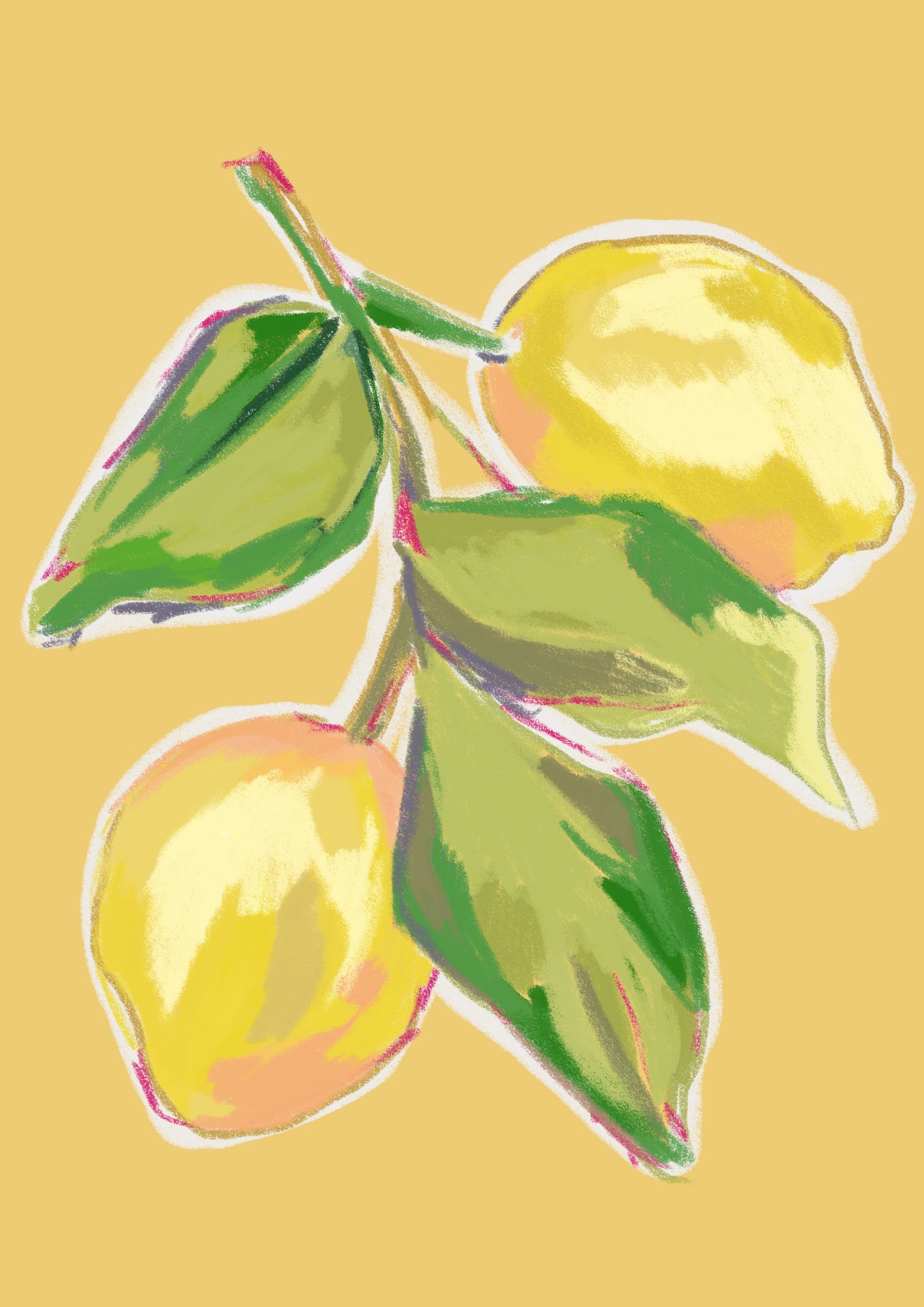 Abstract Lemon Art Print
