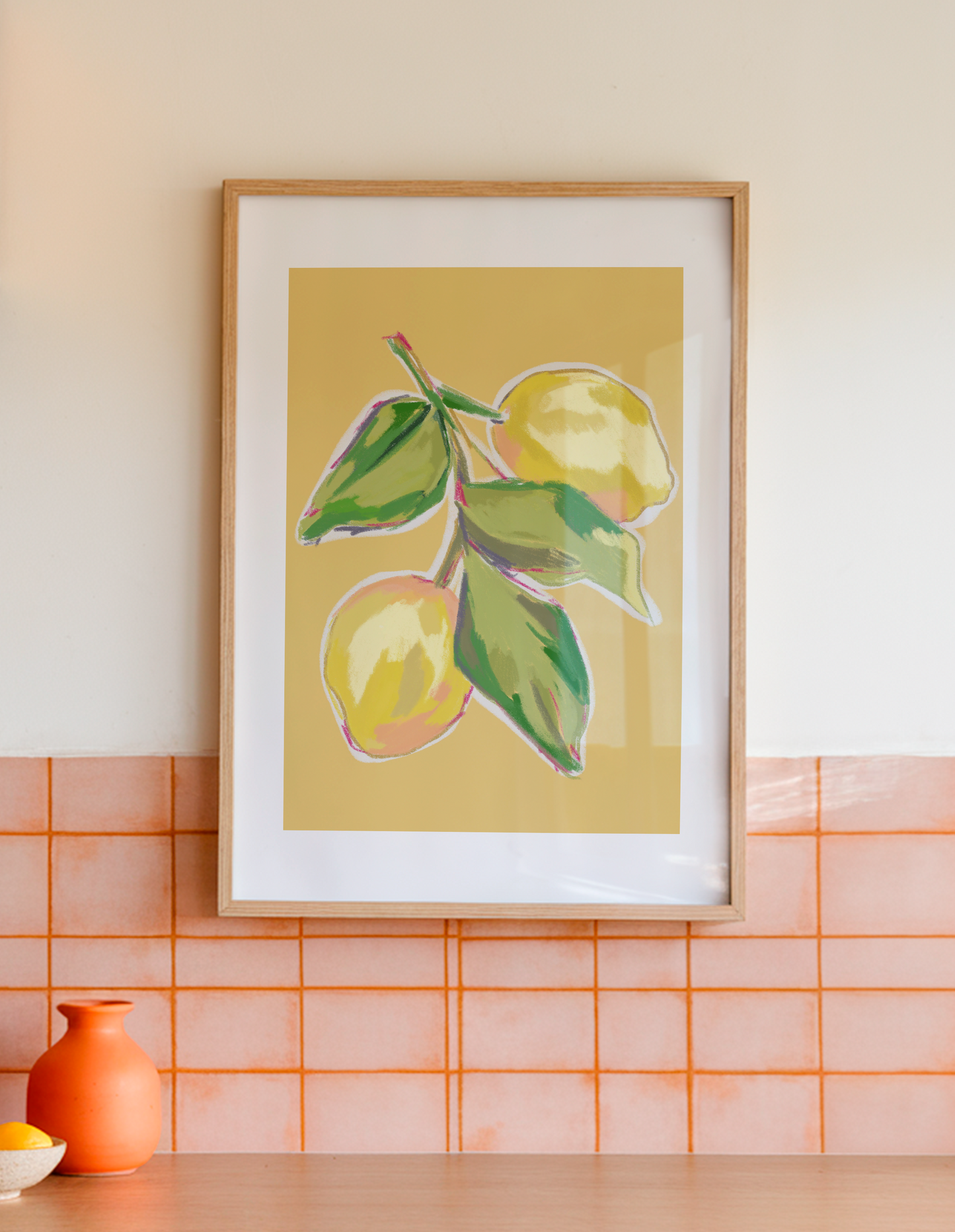 Abstract Lemon Art Print