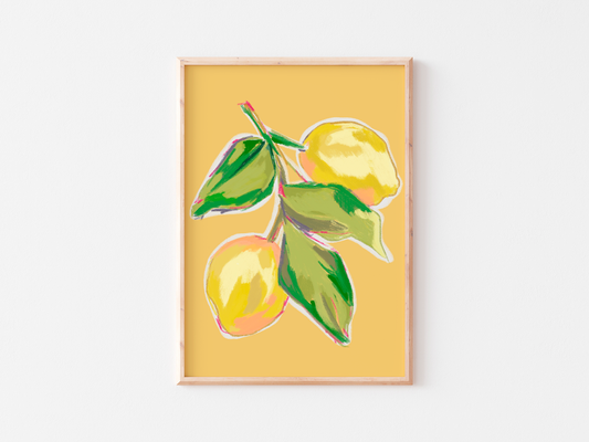 Abstract Lemon Art Print