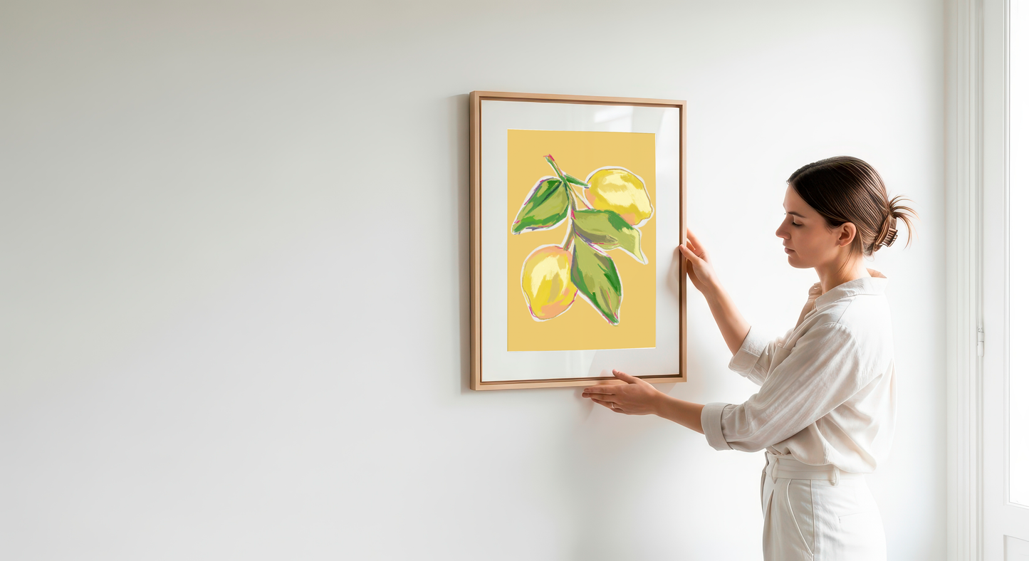 Abstract Lemon Art Print