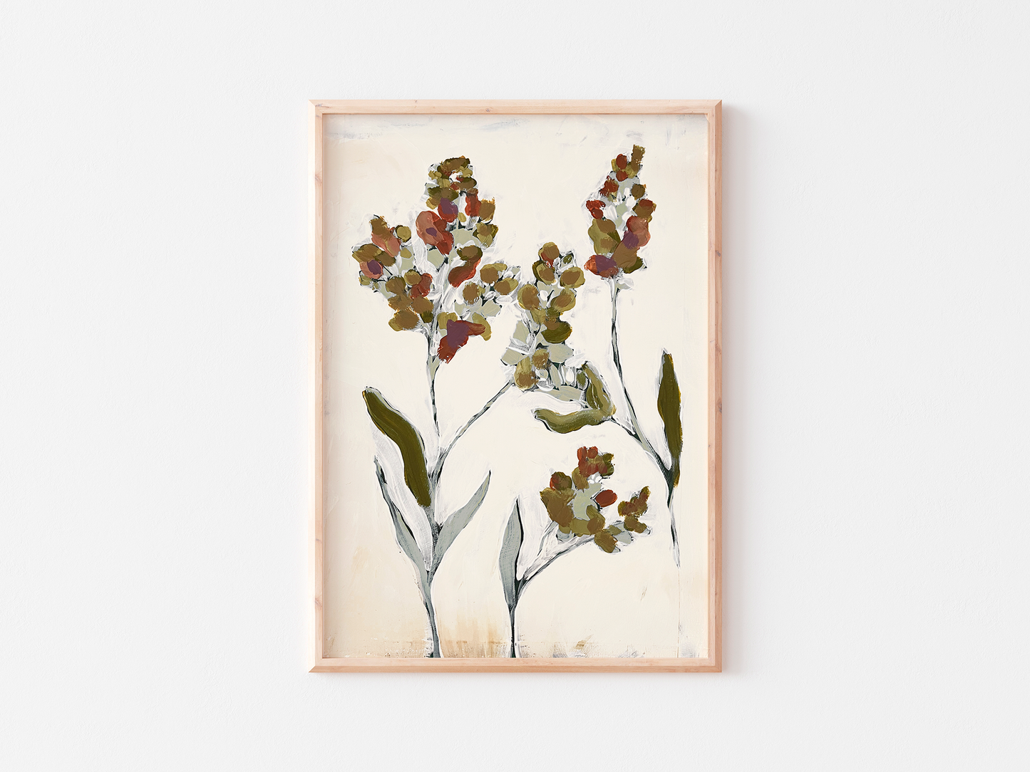 Pale Lupin Flowers Painting – Soft Botanical Wall Art, Dreamy Floral Decor
