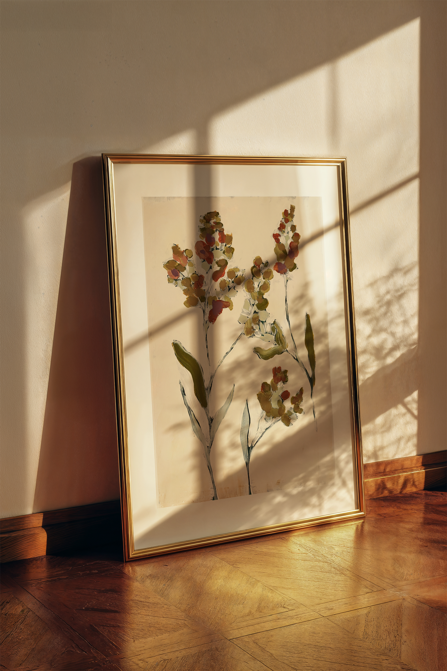 Pale Lupin Flowers Painting – Soft Botanical Wall Art, Dreamy Floral Decor