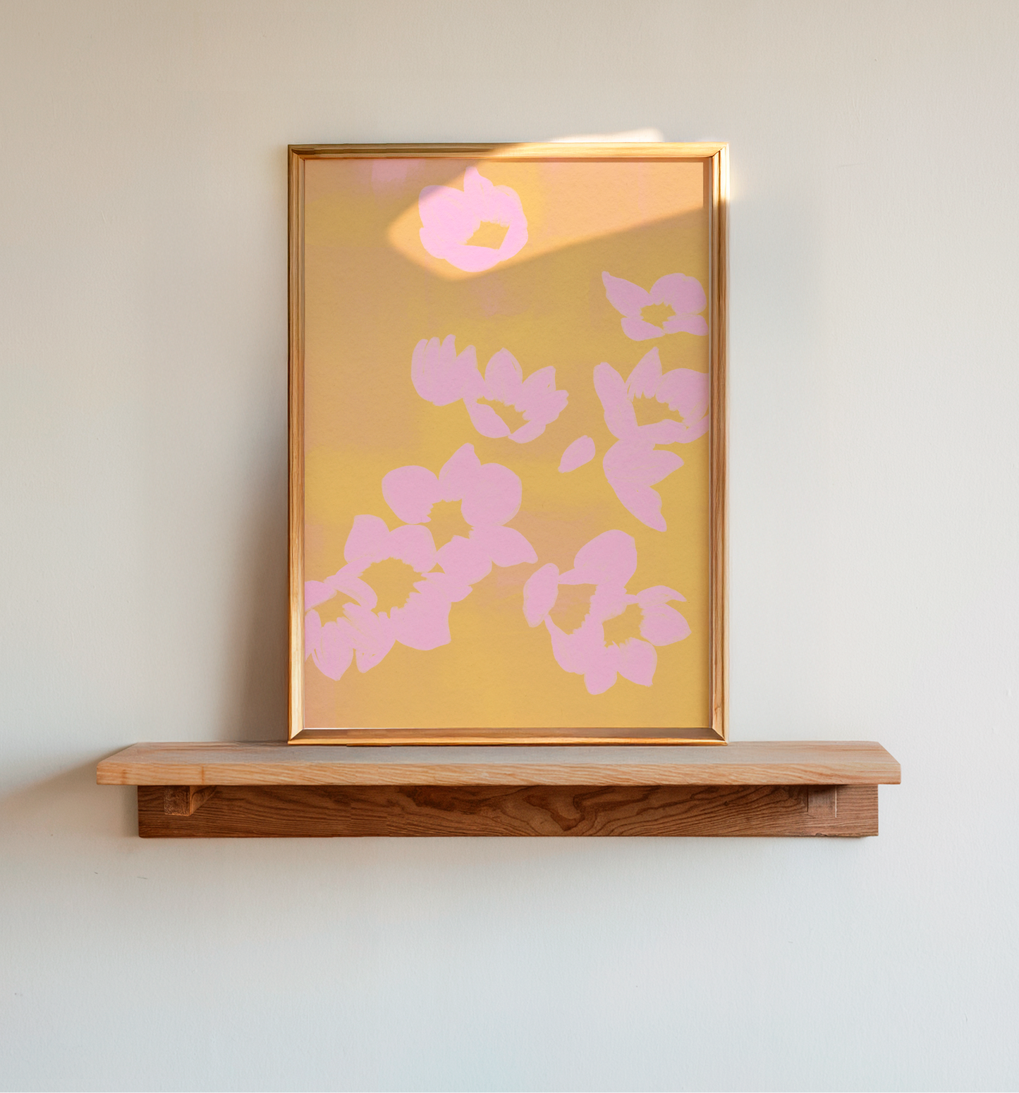 Pastel Yellow Floral Abstract Print