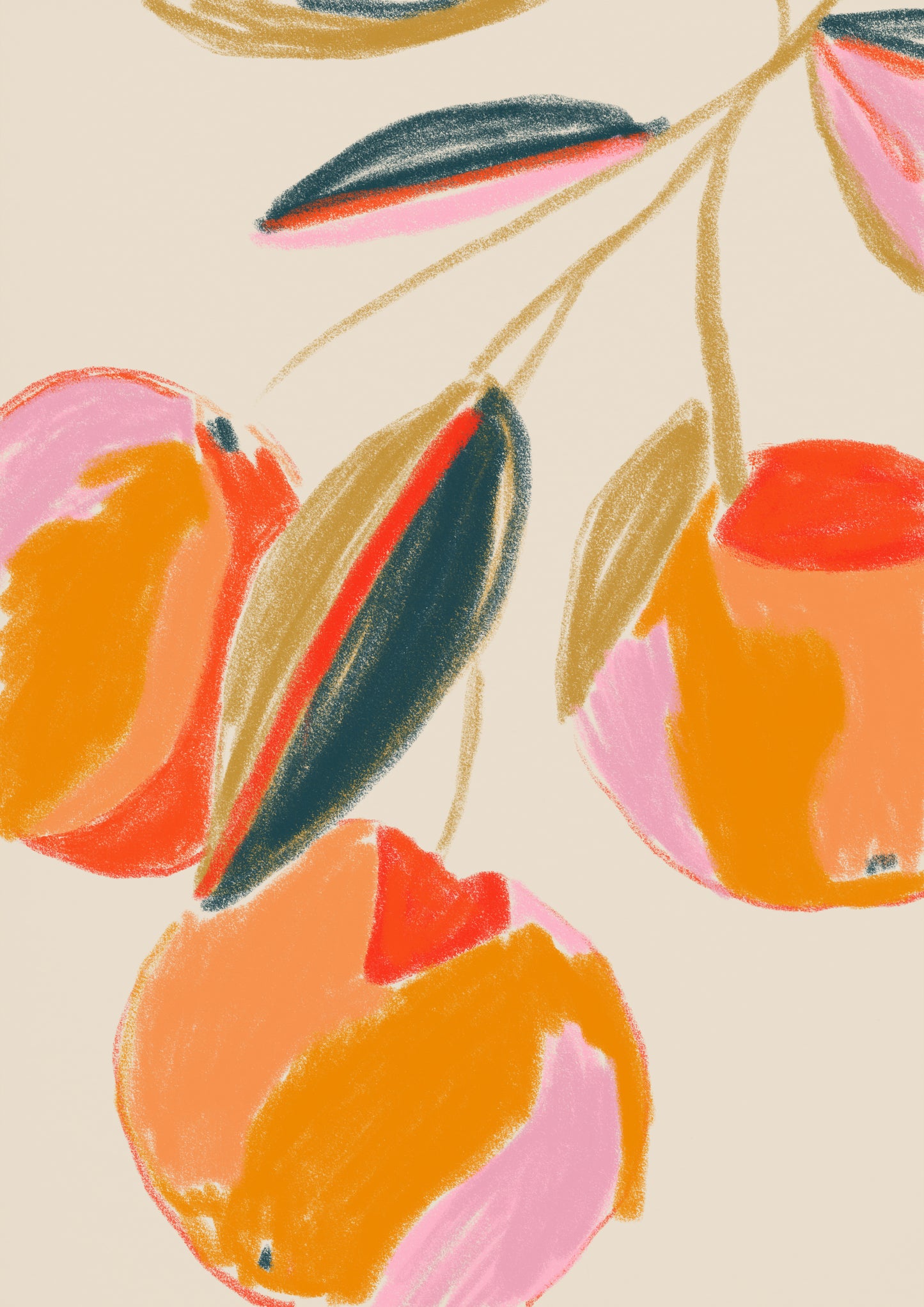 Abstract Peaches Art Print
