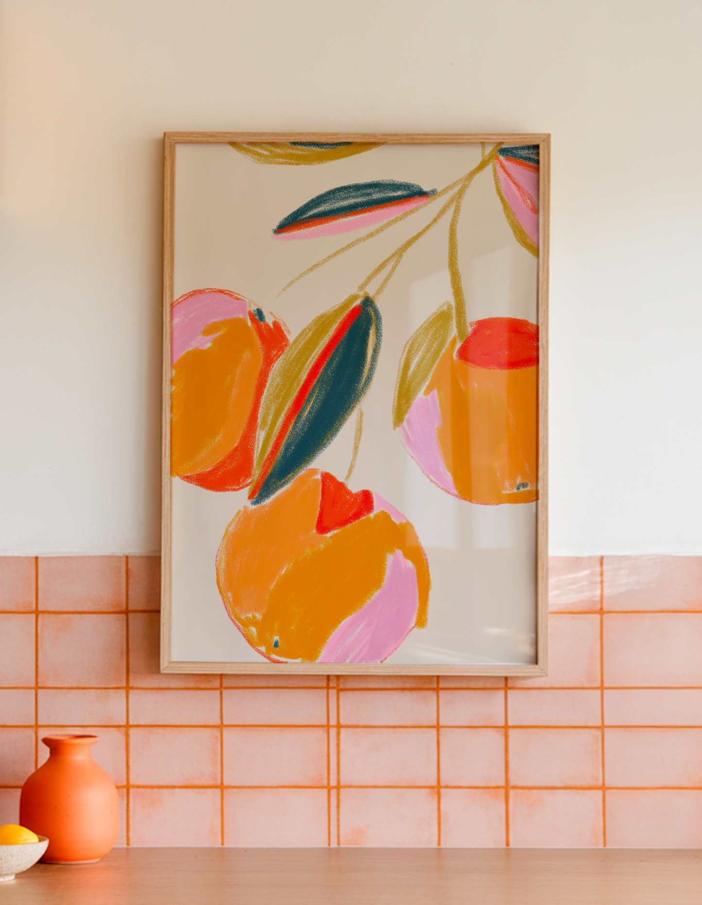 Abstract Peaches Art Print