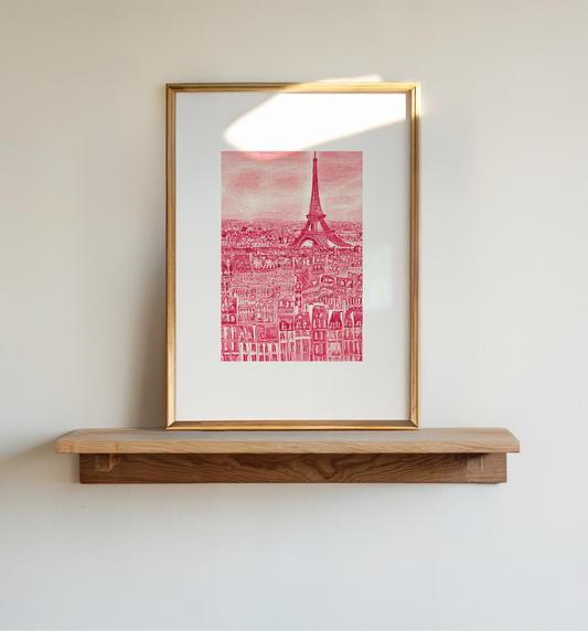 Pink Paris Art Print