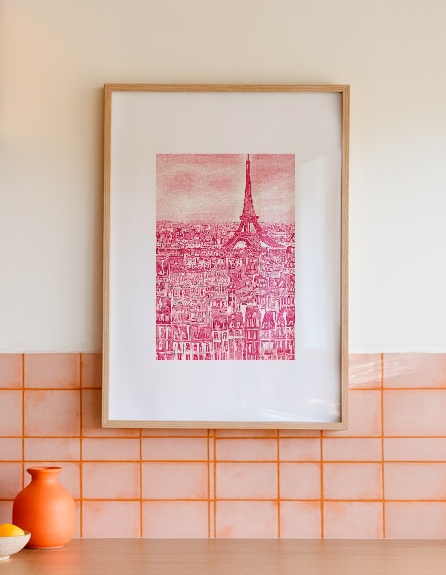 Pink Paris Art Print