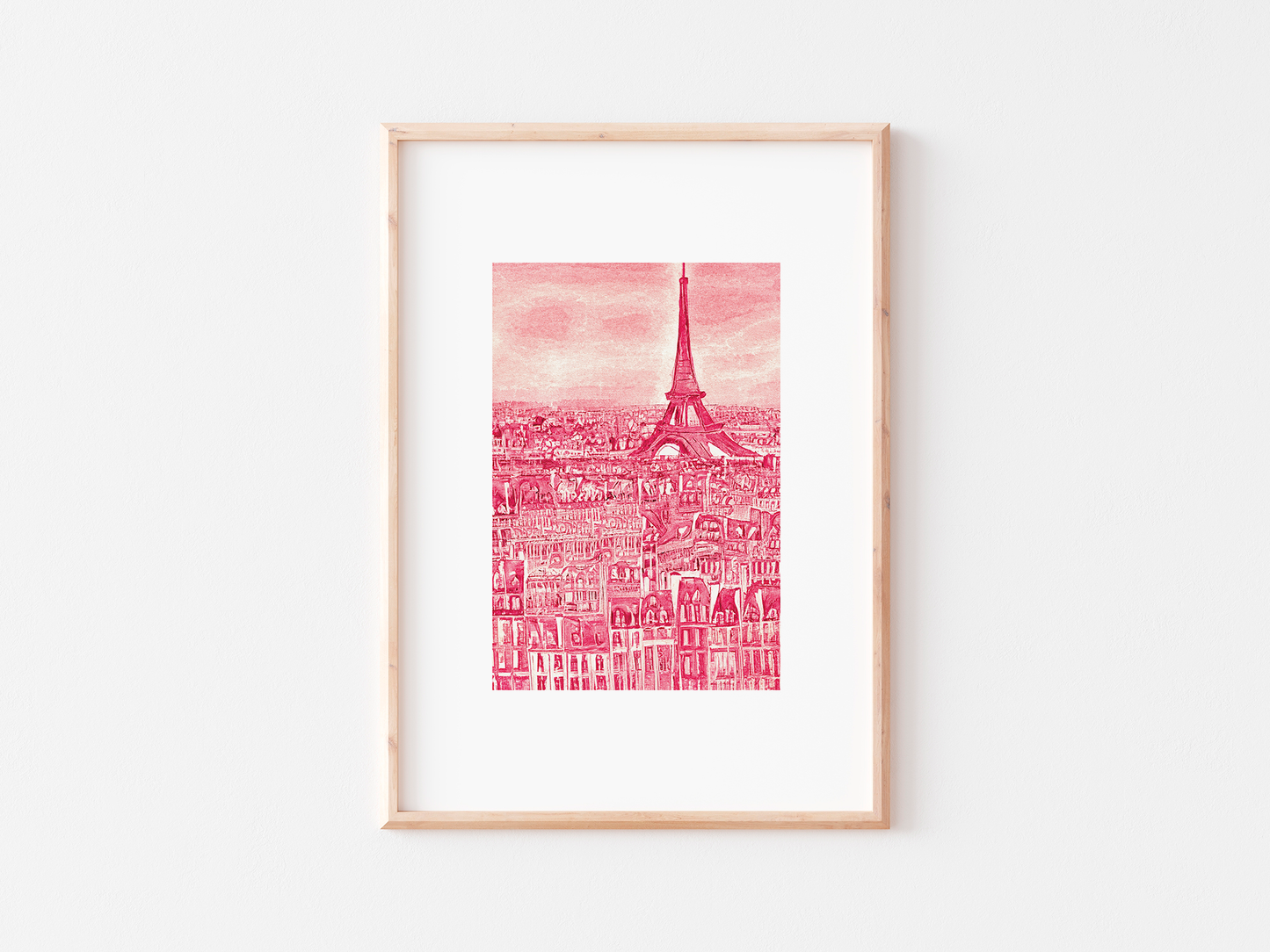 Pink Paris Art Print