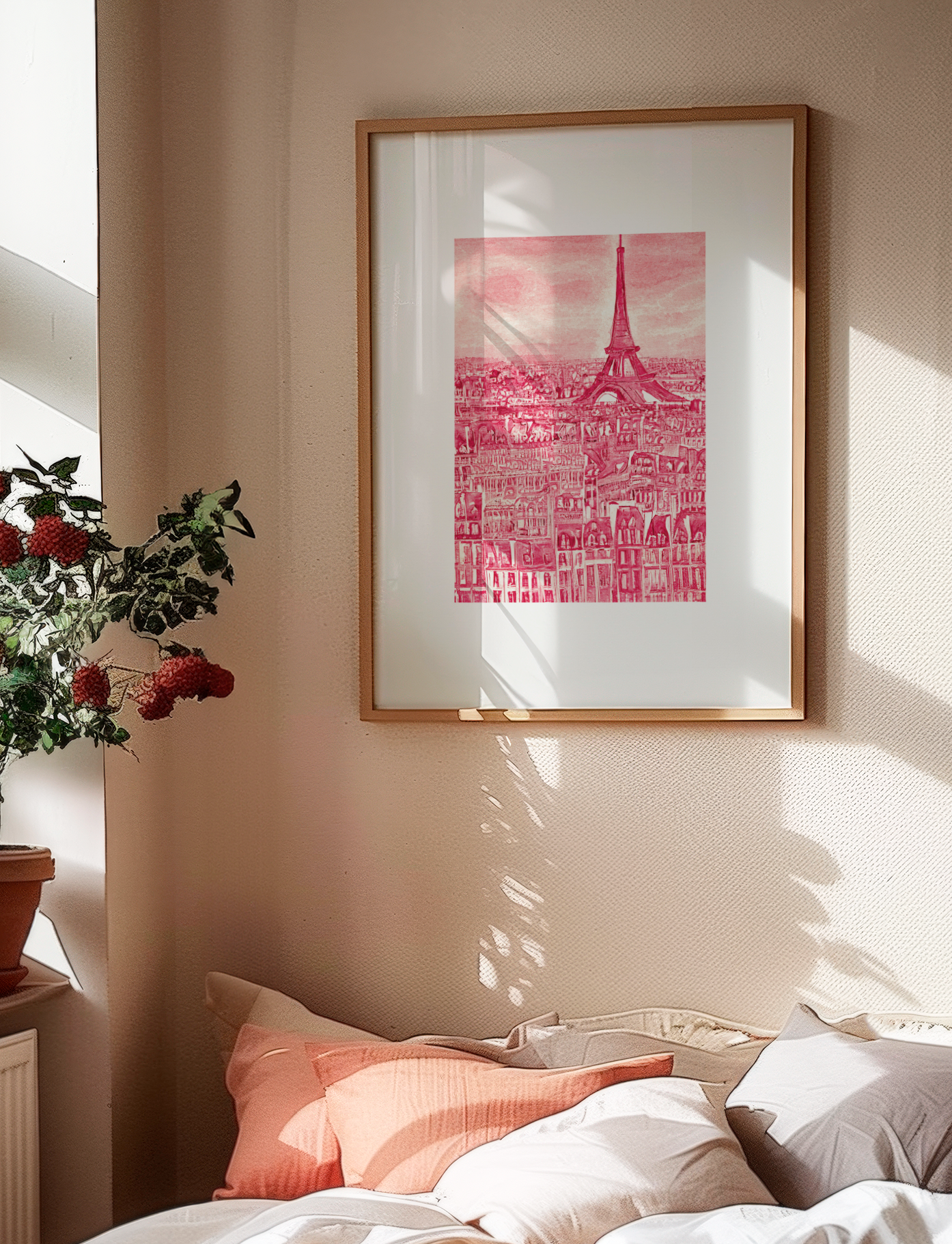Pink Paris Art Print