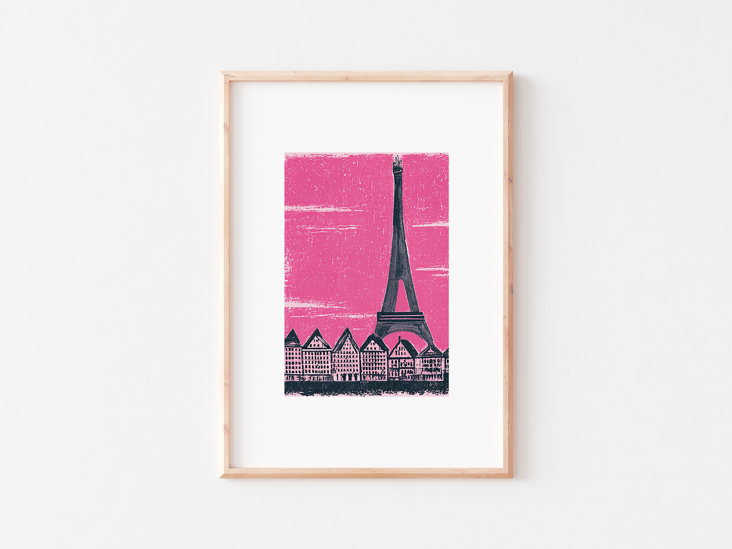 Paris Eiffel Tower Sketched Art Print