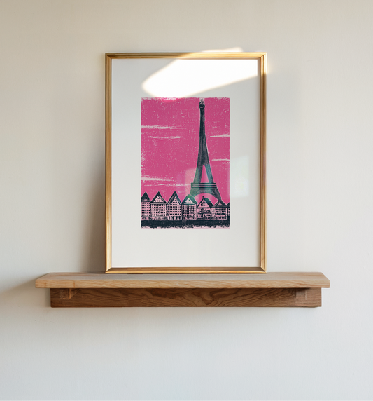 Paris Eiffel Tower Sketched Art Print