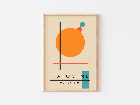 Tatooine Star Wars Print: Bauhaus Minimalist Art