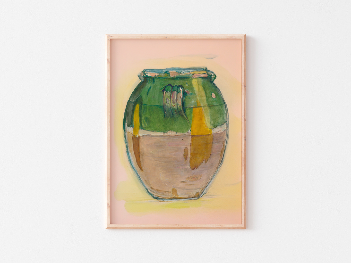 Vintage Pot with Green Glaze Print
