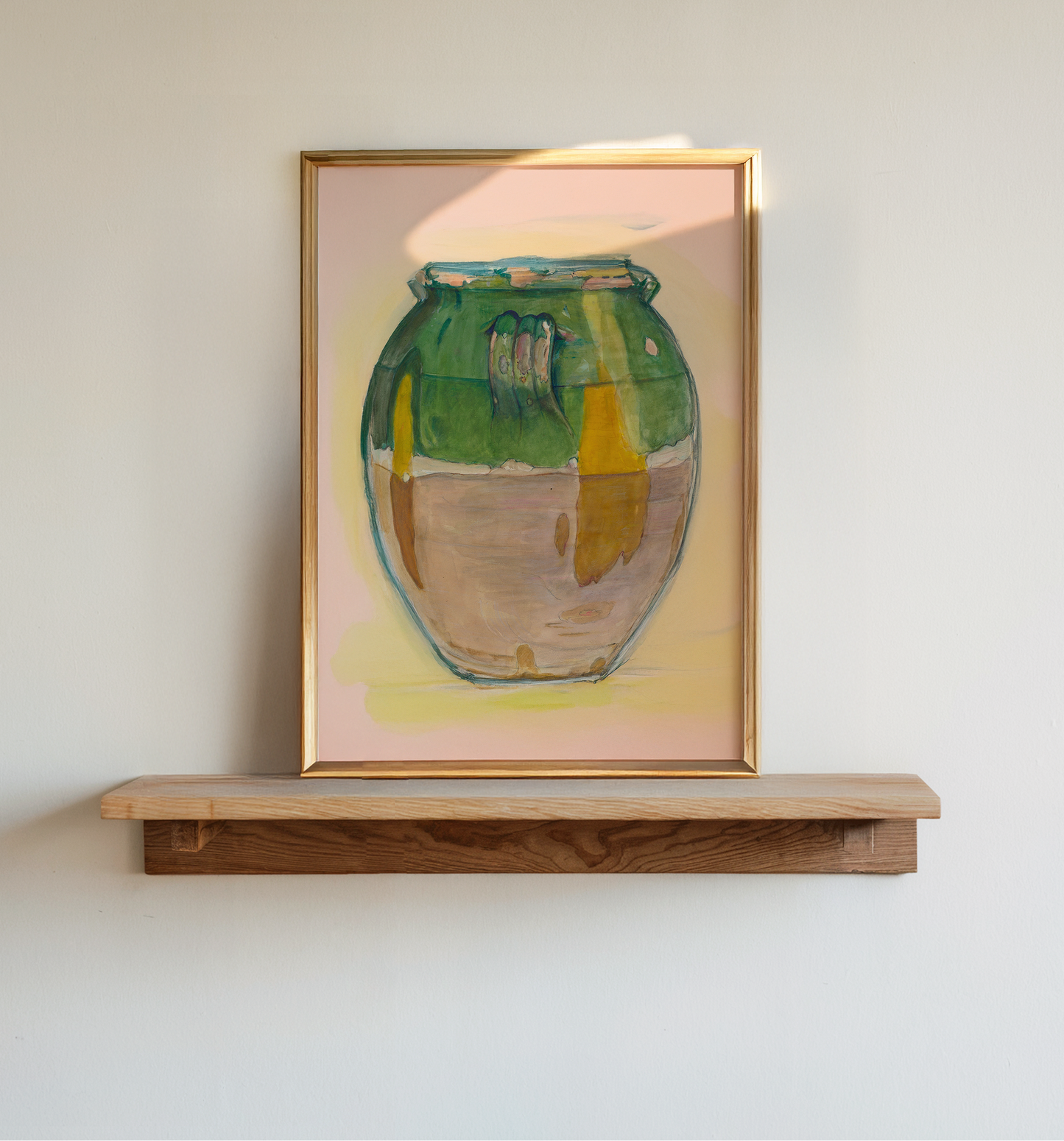 Vintage Pot with Green Glaze Print