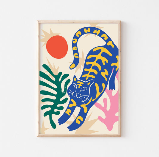 Tiger Nursery Print: Colorful Jungle Safari Art