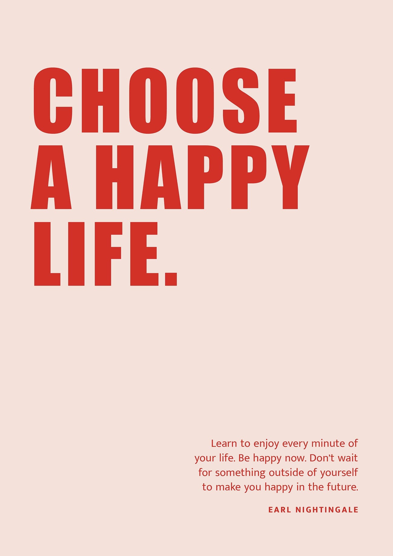 Choose A Happy Life Print: Scandi Home Decor