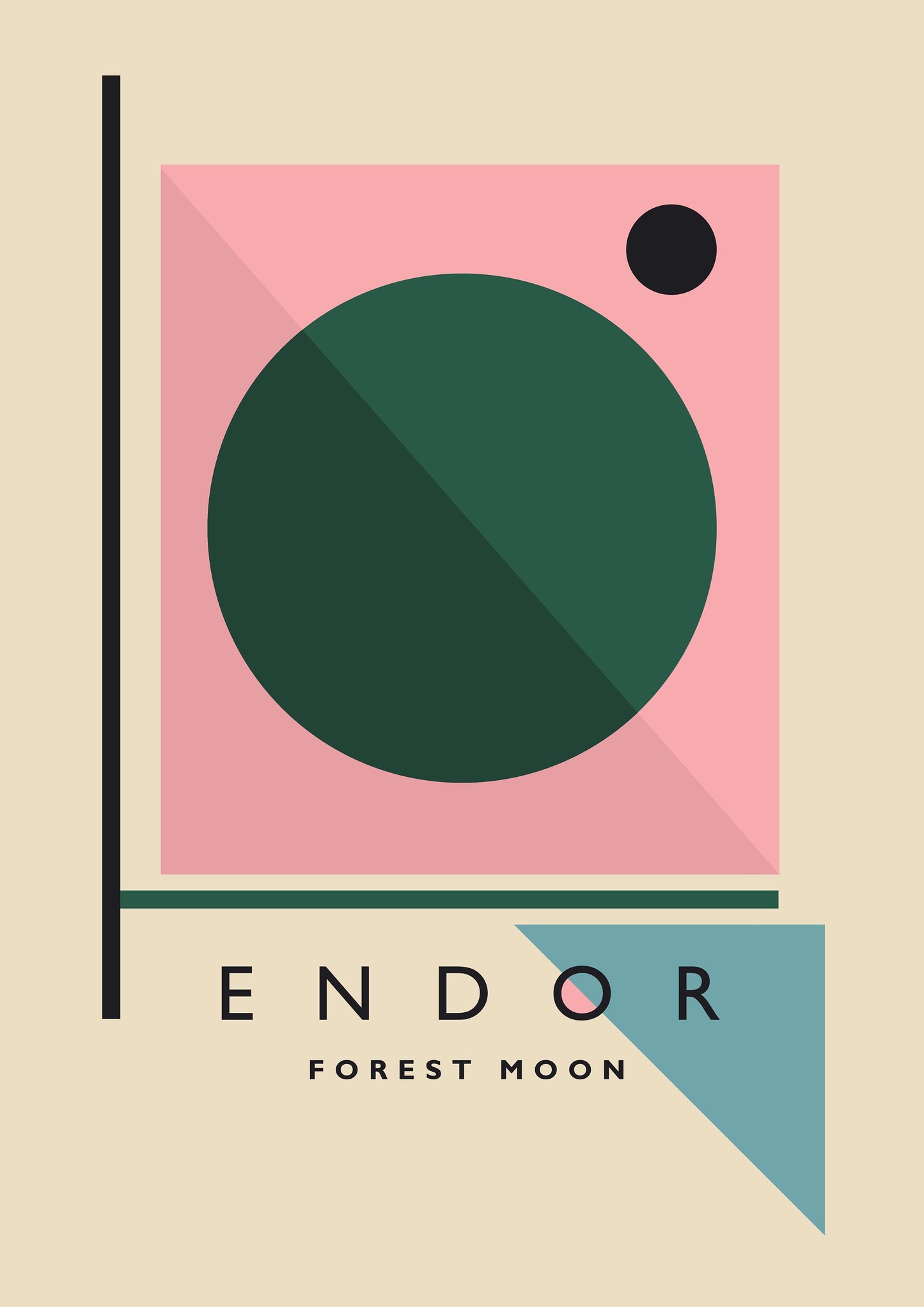 Endor Star Wars Print: Bauhaus Minimalist Movie Poster